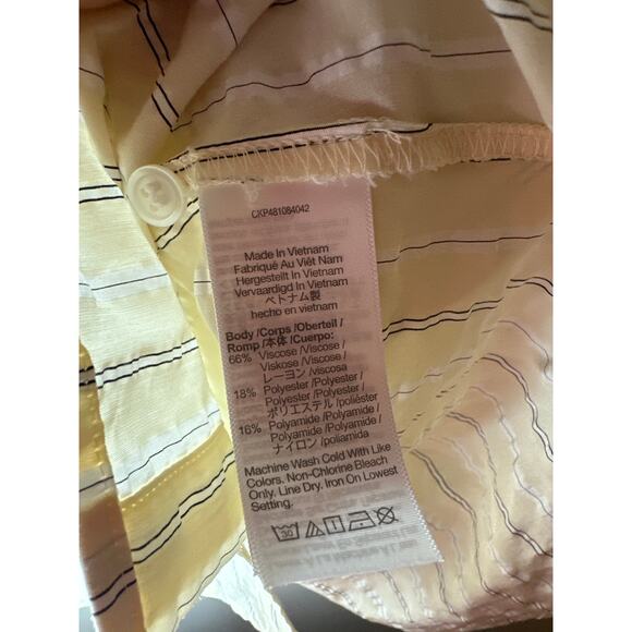 Madewell Relaxed Fit Yellow Cream Stripe Button Up Front Chest Pocket Size XL - Picture 6 of 6
